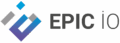 EPIC iO logo in gradient blue and gray